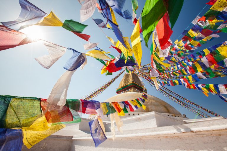 Drapeaux de prières à Bodhnath